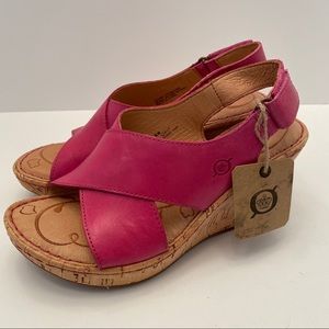 Born Henning Pink Platform Wedge Sandal 6